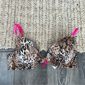 Victoria’s Secret bra cheetah print underwire padded size 36 C